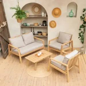 ليفورنو طقم خارجي خشبي أنيق من LIVING