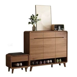 سولينا جزامة مودرن بتصميم خشبي أنيق مع مقعد جانبي