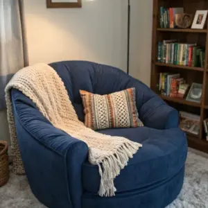 أزورا كرسي استرخاء قطيفة دائرية