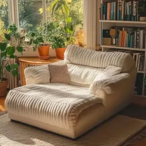 كاليبسو كرسي استرخاء فخم بمقعد واسع وخامة مخمل ناعمة من LIVING