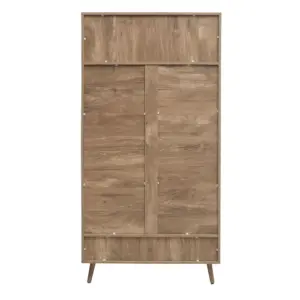 ⁦Jordan wooden and rattan wardrobe with smooth edges⁩ - الصورة ⁦4⁩
