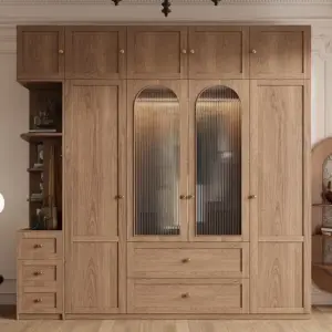 أركاديا خزانة ملابس بأبواب زجاج مقوسة