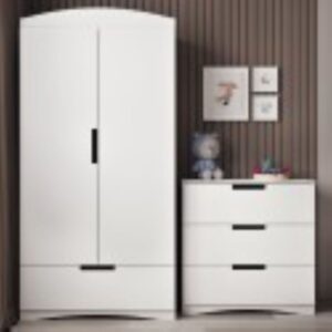 ⁦Arco Youth Wardrobe with Two Doors and Natural Wood Drawer⁩ - الصورة ⁦5⁩
