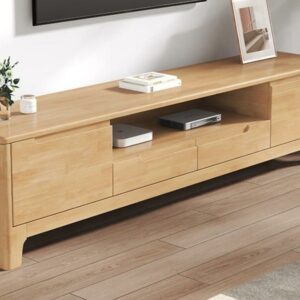 ⁦Almora Natural Wood TV Unit with Drawers and Scandinavian Design⁩ - الصورة ⁦13⁩