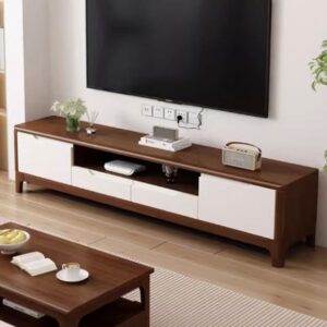 ⁦Almora Natural Wood TV Unit with Drawers and Scandinavian Design⁩ - الصورة ⁦6⁩