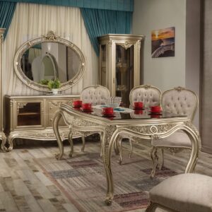 أليساندرا سفرة طعام كلاسيك ملكية بتشطيب شامبين فاخر