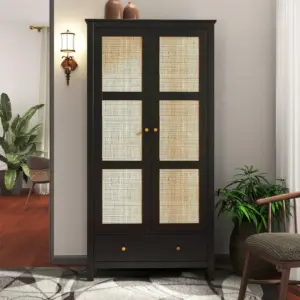 ⁦Oria Rattan and Natural Wood Wardrobe⁩ - الصورة ⁦3⁩