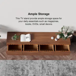 ⁦Okro 4-drawer TV table⁩ - الصورة ⁦4⁩