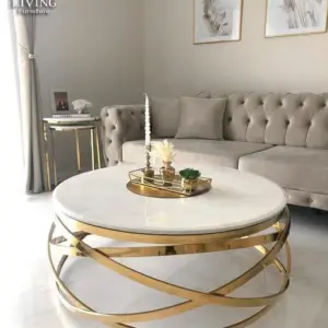 إلينا طاولة قهوة مودرن رخام أبيض من Living