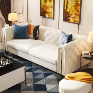 ⁦Evian sofa and chair set with luxurious gold accents⁩ - الصورة ⁦4⁩