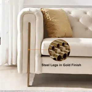 ⁦Evian sofa and chair set with luxurious gold accents⁩ - الصورة ⁦9⁩