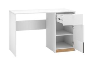 ⁦Elena modern office desk with drawer and natural wood storage unit⁩ - الصورة ⁦5⁩