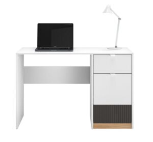 ⁦Elena modern office desk with drawer and natural wood storage unit⁩ - الصورة ⁦6⁩