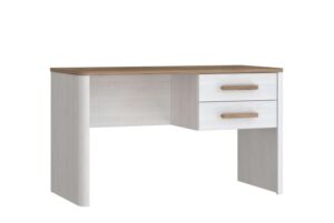 ⁦Elora modern desk with two drawers, natural wood⁩ - الصورة ⁦3⁩