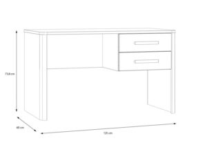 ⁦Elora modern desk with two drawers, natural wood⁩ - الصورة ⁦6⁩