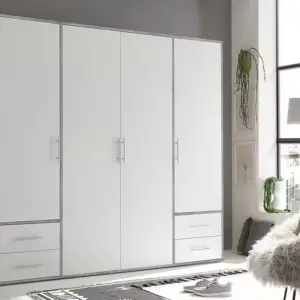 بروفالو خزانة ملابس ثلاثة ضلف و أربعه أدراج خشب طبيعى