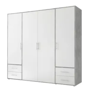 ⁦Provalo three-door, four-drawer wardrobe, natural wood⁩ - الصورة ⁦3⁩