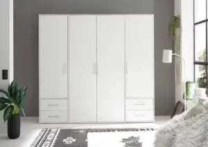 ⁦Provalo three-door, four-drawer wardrobe, natural wood⁩ - الصورة ⁦10⁩