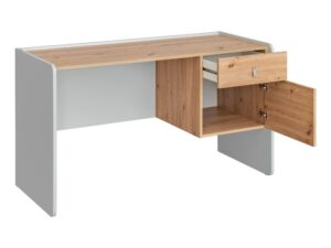 ⁦Belvoro wooden study desk with drawers, natural wood⁩ - الصورة ⁦5⁩