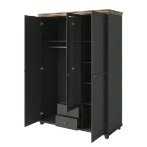 ⁦Emanuela natural wood wardrobe with mirror⁩ - الصورة ⁦13⁩