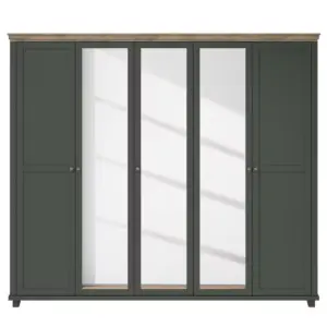 ⁦Emanuela natural wood wardrobe with mirror⁩ - الصورة ⁦6⁩