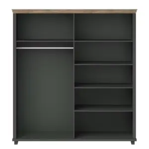 ⁦Emanuela natural wood wardrobe with mirror⁩ - الصورة ⁦9⁩