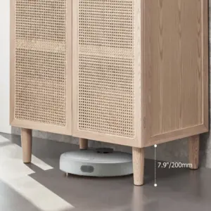 ⁦Natural wood graphic wardrobe with rattan⁩ - الصورة ⁦7⁩