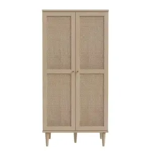 ⁦Roma natural wood wardrobe with rattan⁩ - الصورة ⁦6⁩