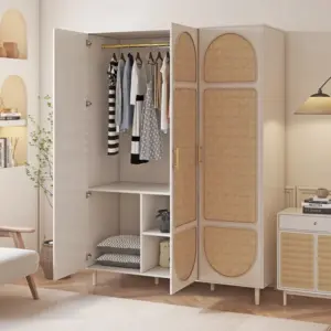 ⁦Marmo natural wood wardrobe with rattan⁩ - الصورة ⁦4⁩