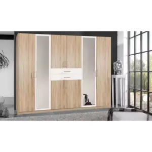 ⁦Diver natural wood wardrobe with mirror⁩ - الصورة ⁦4⁩