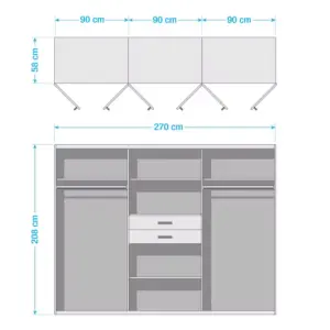 ⁦Diver natural wood wardrobe with mirror⁩ - الصورة ⁦6⁩