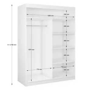 ⁦Lamelo natural wood wardrobe with mirror⁩ - الصورة ⁦5⁩