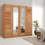 Landvetter natural wood wardrobe with mirror