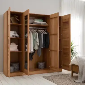 ⁦Landvetter natural wood wardrobe with mirror⁩ - الصورة ⁦4⁩
