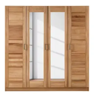 ⁦Landvetter natural wood wardrobe with mirror⁩ - الصورة ⁦7⁩