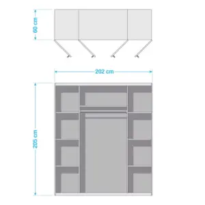 ⁦Landvetter natural wood wardrobe with mirror⁩ - الصورة ⁦9⁩