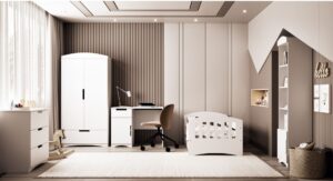 ⁦Dovo Classic Study Desk with Drawer and Natural Wood Cabinet⁩ - الصورة ⁦6⁩