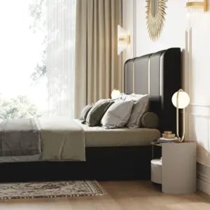 ⁦Black and Gold Lux ​​King Bed⁩ - الصورة ⁦11⁩