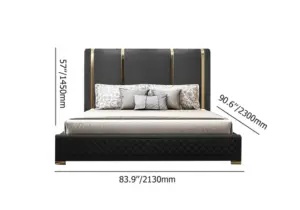 ⁦Black and Gold Lux ​​King Bed⁩ - الصورة ⁦12⁩
