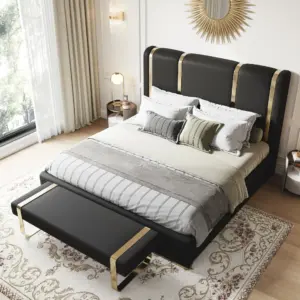 ⁦Black and Gold Lux ​​King Bed⁩ - الصورة ⁦6⁩