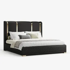 ⁦Black and Gold Lux ​​King Bed⁩ - الصورة ⁦8⁩