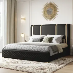 ⁦Black and Gold Lux ​​King Bed⁩ - الصورة ⁦10⁩