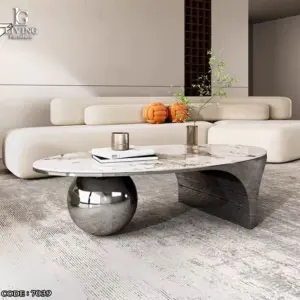 سفيرا طاولة قهوة مودرن رخام أبيض من Living