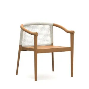 ⁦Solana Natural Wood Outdoor Dining Set⁩ - الصورة ⁦5⁩