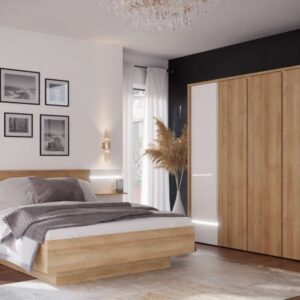 سولانا طقم غرفة نوم مودرن خشب طبيعي