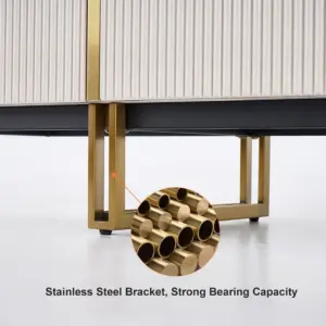 ⁦Celeste Round Coffee Table and TV Stand Set in Natural Wood⁩ - الصورة ⁦11⁩