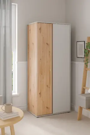 Sento Youth Wardrobe with Two Doors, Made of Natural Wood