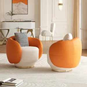 ⁦Aurelie set: curved sofa and two chairs with a stylish modern design and swivel base⁩ - الصورة ⁦9⁩