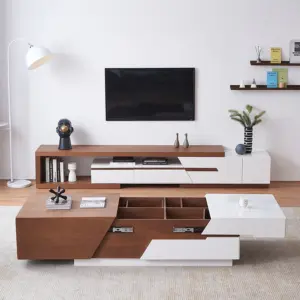⁦Reiki table set, TV unit and coffee table made of natural wood⁩ - الصورة ⁦3⁩