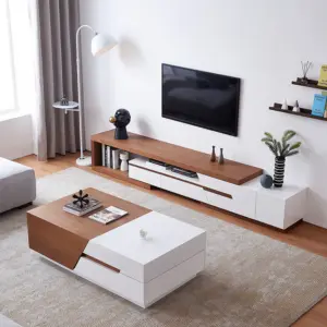 ⁦Reiki table set, TV unit and coffee table made of natural wood⁩ - الصورة ⁦7⁩